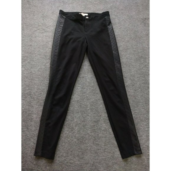 Banana Republic Pants Womens Sz 0 P Petite Black Nylon Faux Leather Leggings - Picture 1 of 12